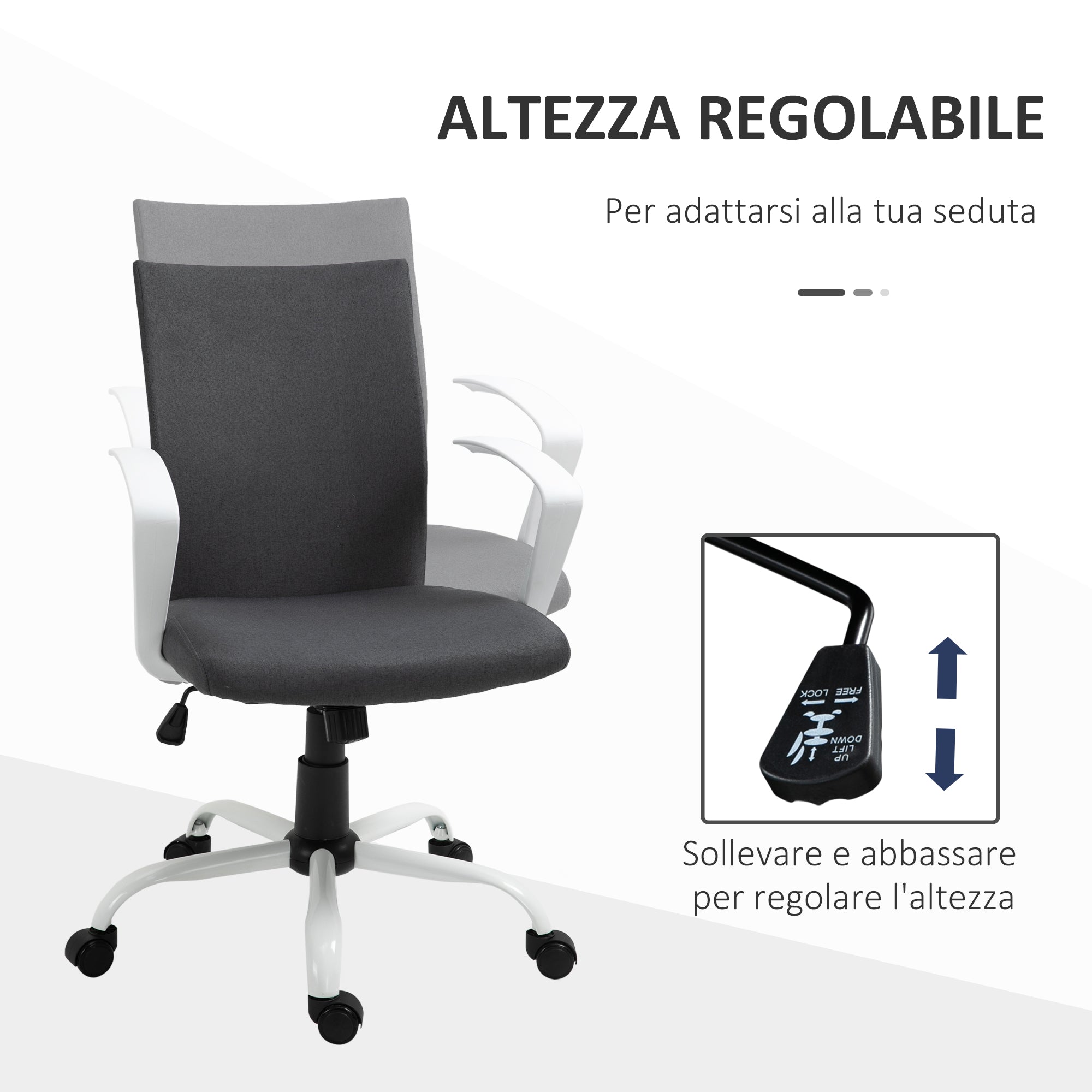 Sedia da Ufficio Ergonomica e Girevole con Altezza Regolabile