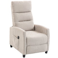 Poltrona Relax Massaggiante Reclinabile Manuale 160° in Ciniglia Color Crema
