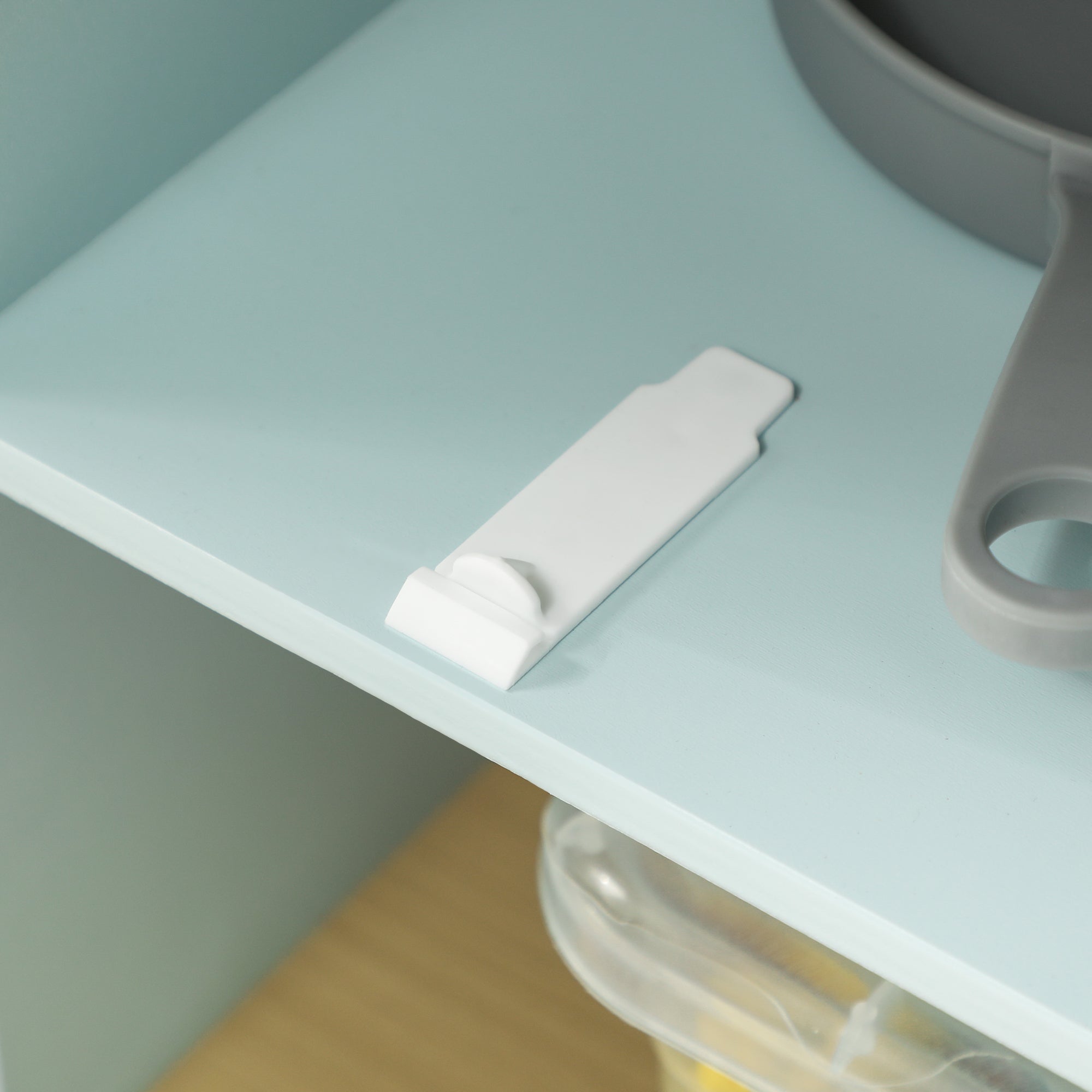 Cucina Giocattolo per Bambini con Fornelli e Armadietti Blu e Bianco