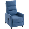 Poltrona Relax Massaggiante Reclinabile Manuale 160° in Ciniglia Blu Scuro