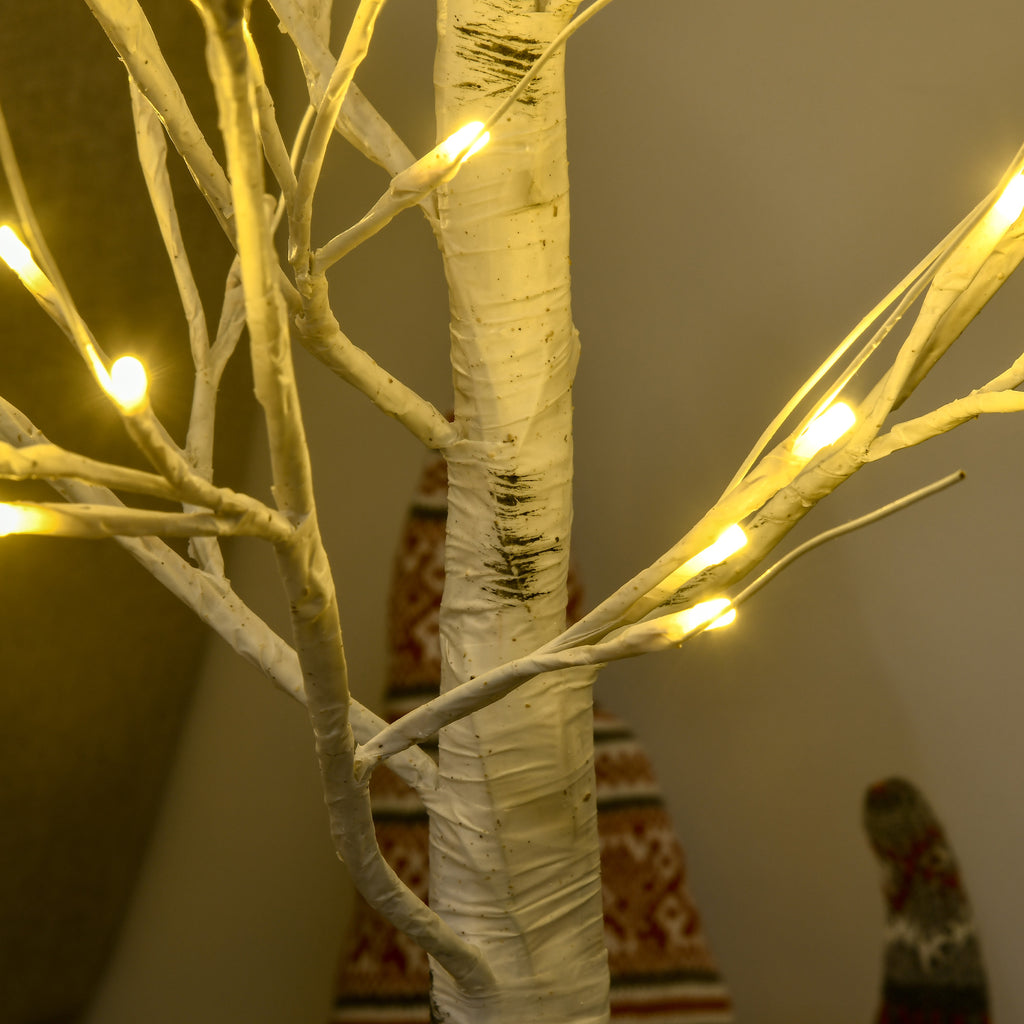Albero di Natale Bianco 120 cm con 72 Luci LED
