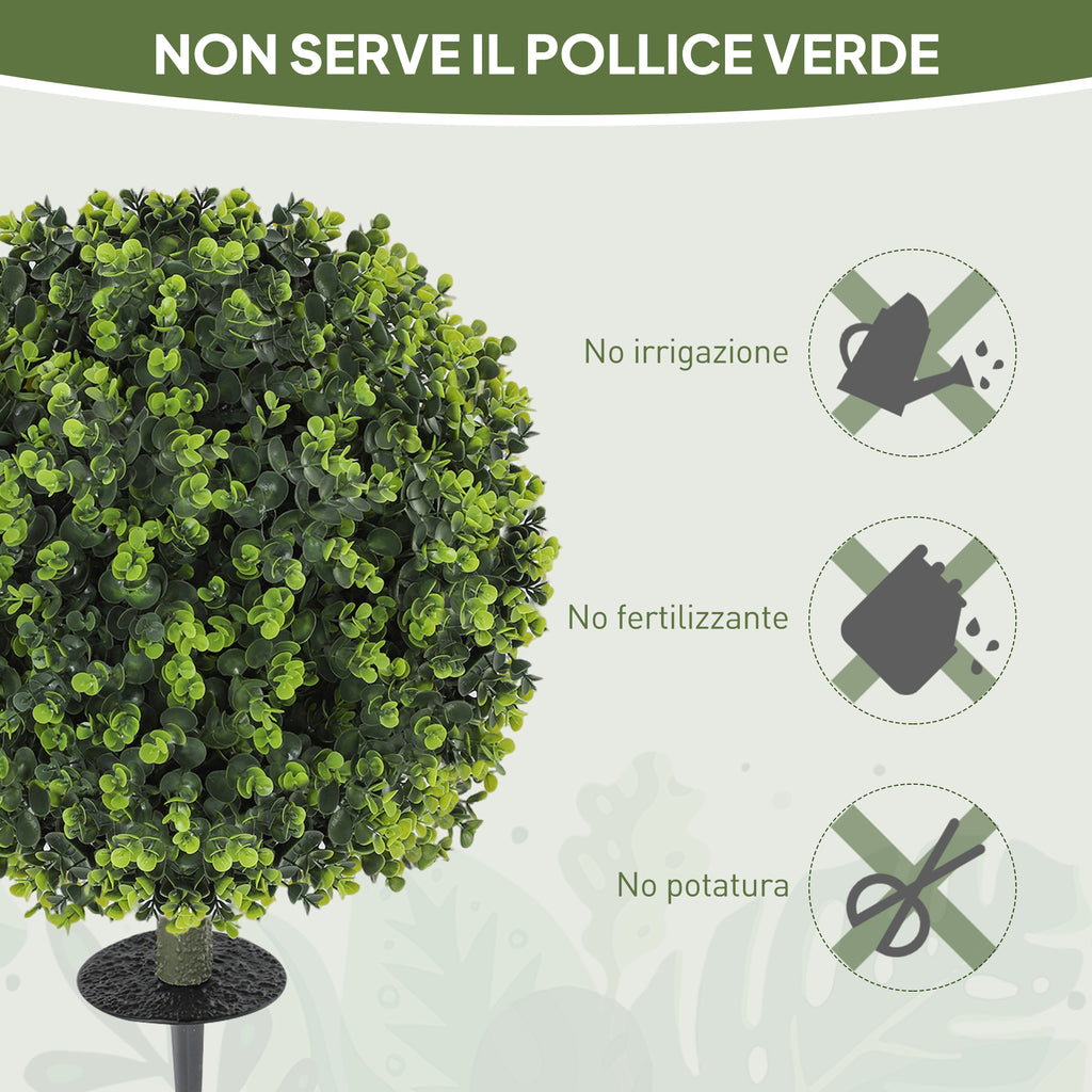 Set 2 Piante Artificiali di Bosso da 40 cm