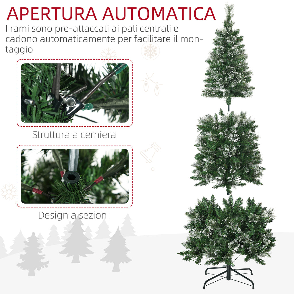 Albero di Natale Innevato 180 cm con 240 Luci LED