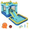 Castello Gonfiabile per Bambini con Scivolo, Trampolino, Piscina e Canestro