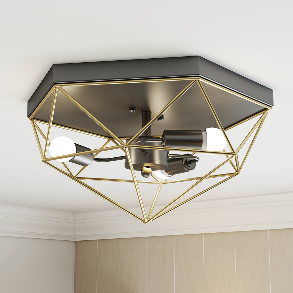 Lampada da Soffitto Geometrica Industriale 3 Luci