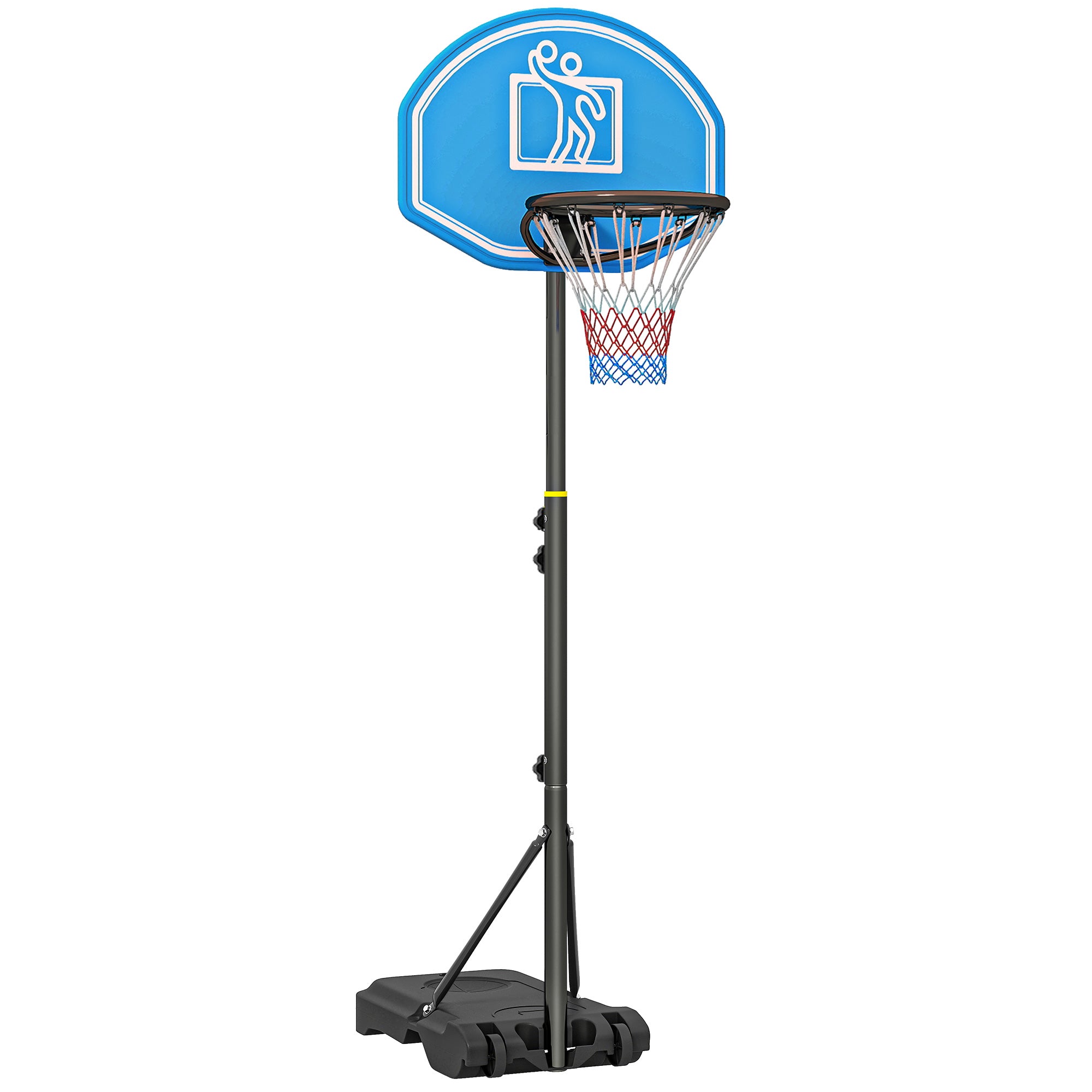 Canestro da Basket con Altezza Regolabile da 195 a 245 cm e Base con Ruote