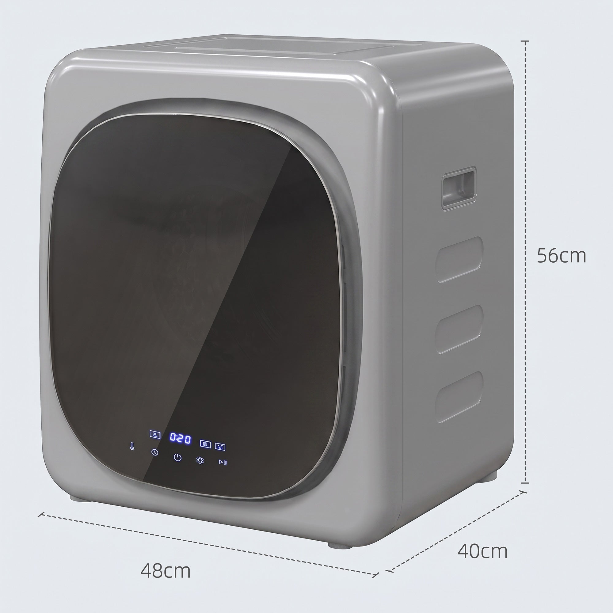 Asciugatrice ad Aria 4 kg con Timer e Programma Smart in Acciaio Inox