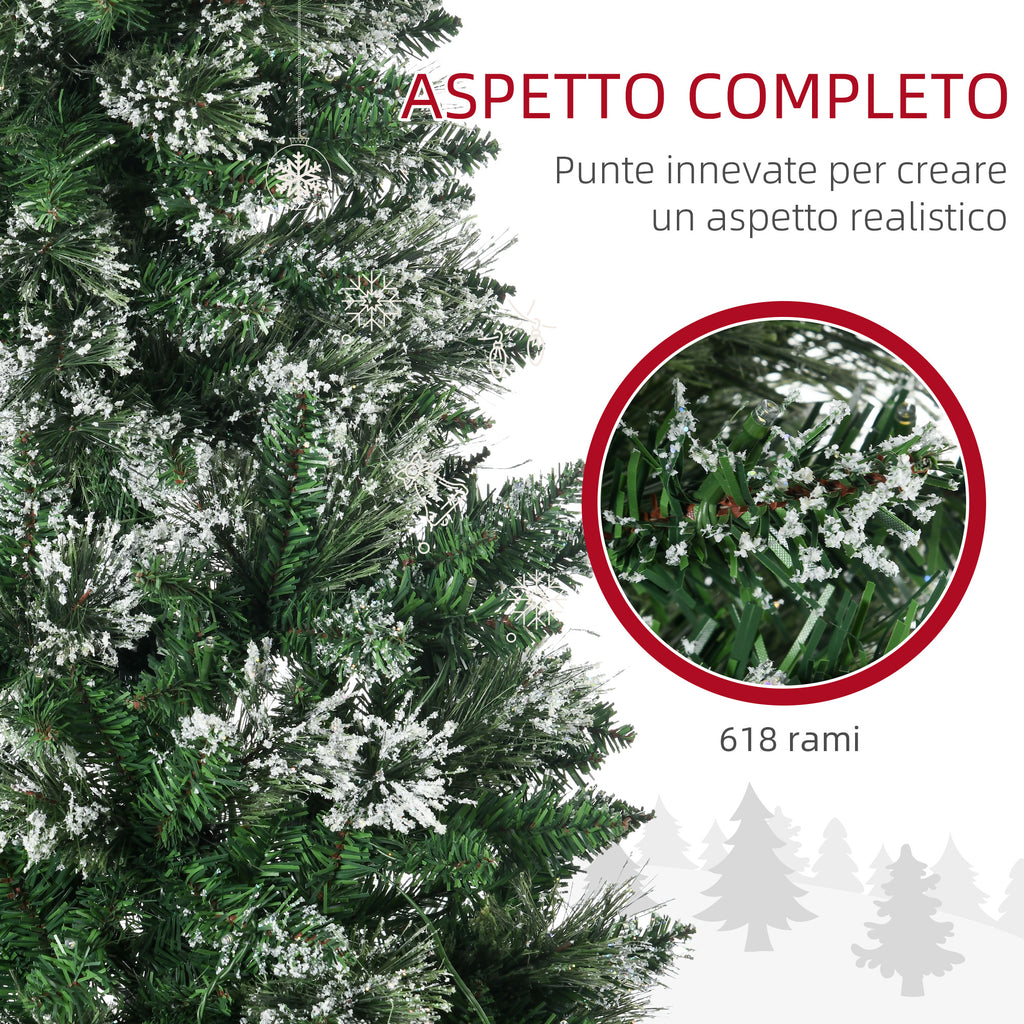 Albero di Natale Innevato 180 cm con 240 Luci LED