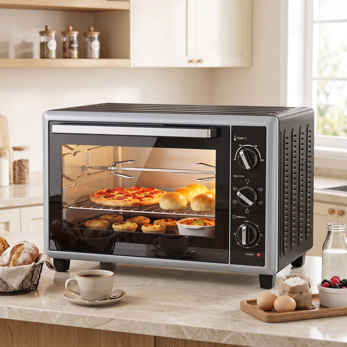 Fornetto Elettrico Ventilato 32L con Girarrosto 1500W