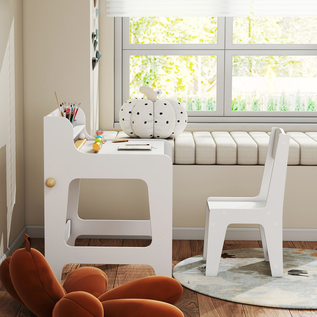 Scrivania con Sedia per Bambini e 2 Cassetti