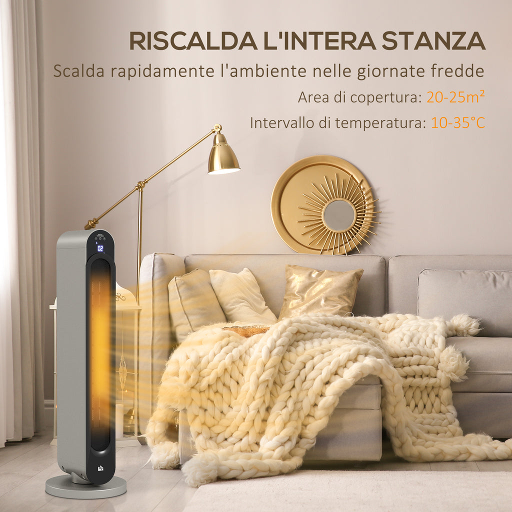 Stufa Elettrica Oscillante 3 Modalità con Telecomando