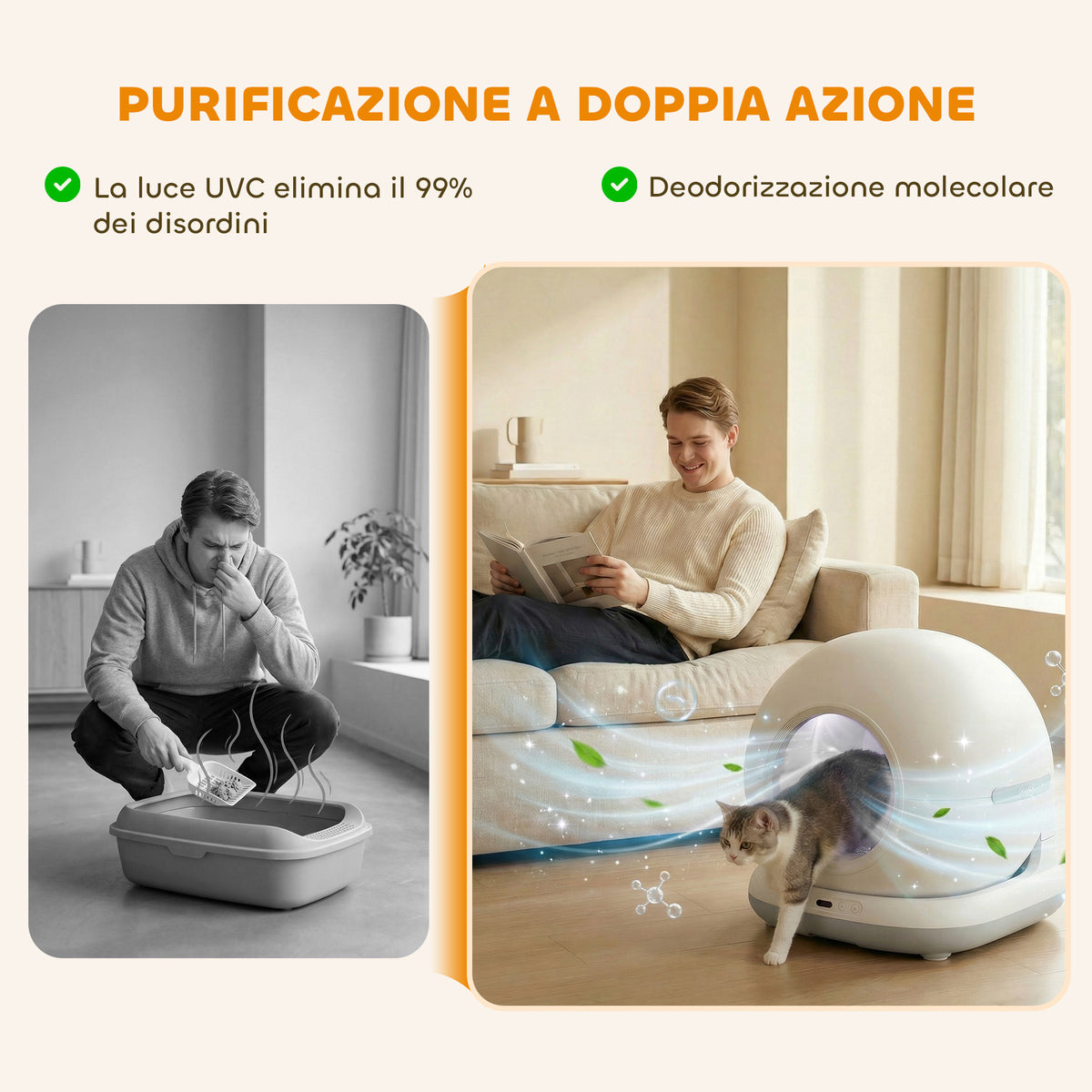 Lettiera Autopulente per Gatti con Telecamera HD
